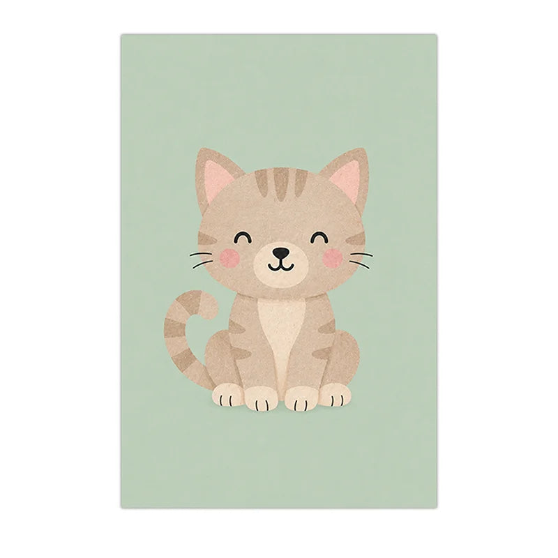 Nursery Animal Wall Art Cute Wildlife Canvas Painting Nordic Poster Print For Kids Bedroom Wall Decor Peaceful Pleasures Health and Wellness 12 20x25cm No Frame China Mainland