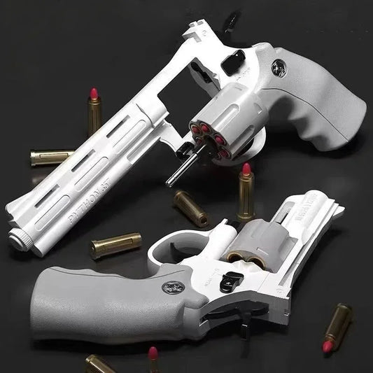 ZP5 357 Continuous Firing Revolver Pistol Launcher Soft Dart Bullet Toy Gun for Kids Adults Outdoor CS Battle Game Fun Play Peaceful Pleasures Health and Wellness