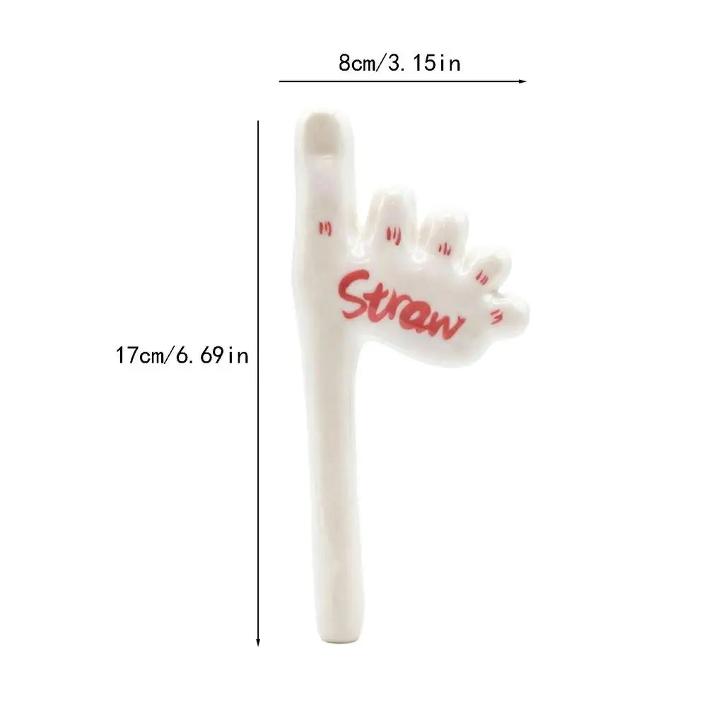 Ceramic Foot-Shaped Drinking Straw | Funny Reusable Novelty Straw