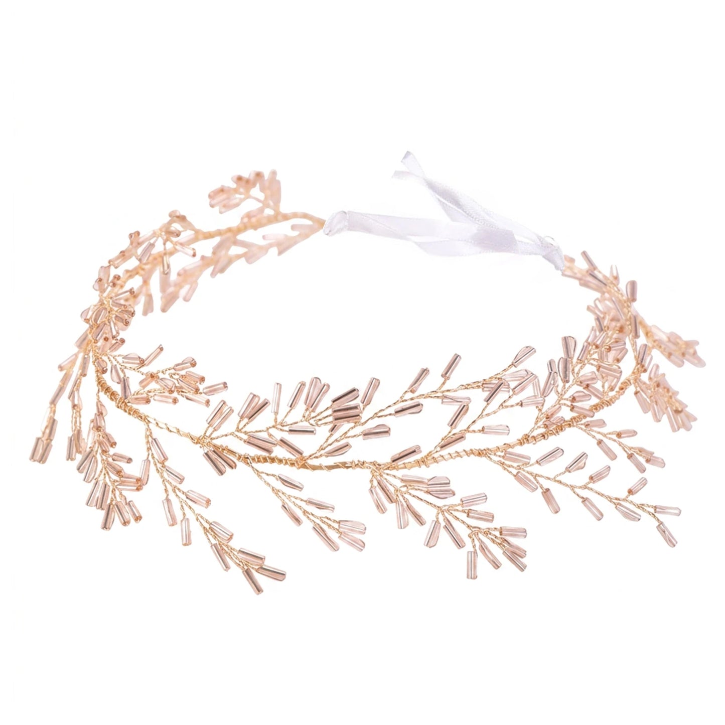 Crystal Handwoven Bridal Headband Hair Accessory For Wedding Ceremony Party Peaceful Pleasures Health and Wellness Kc gold