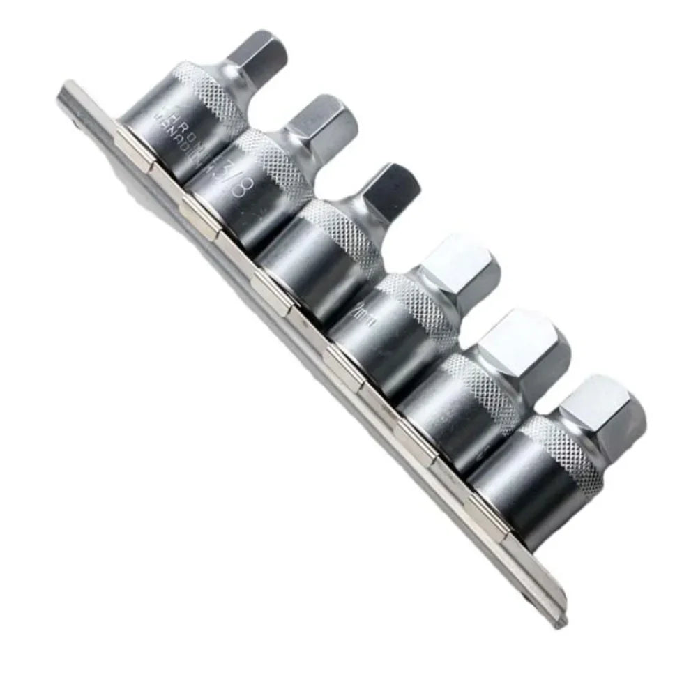 6-Pc Oil Drain Plug Socket Set | 1/2" Square Drive Auto Tool