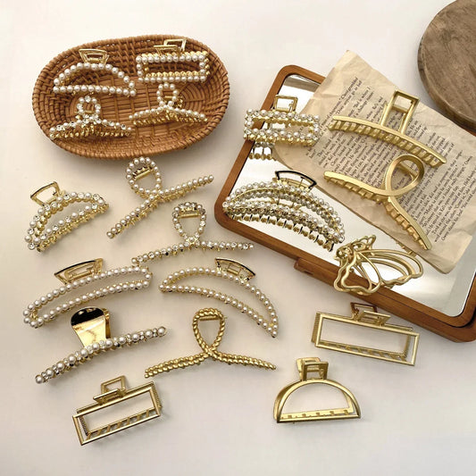 2-Pack Metal Geometric Hollow Hair Claw Clips & Barrettes Hair Claw Clips Peaceful Pleasures Health and Wellness