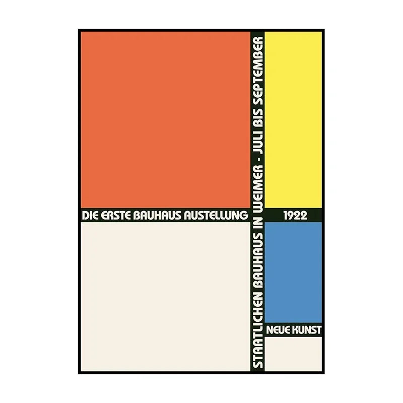 Bauhaus Exhibition Poster Minimalist Vintage Canvas Wall Art
