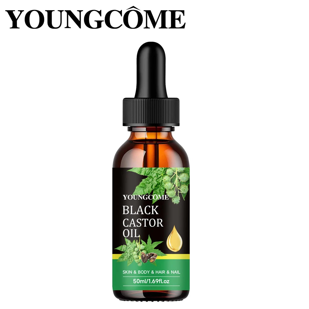 Black Castor Oil Healthy Castor Oil Improves Hair Line Toughness Nourishes The Body Skin Hair Massage Moisturizing 30/60ml Peaceful Pleasures Health and Wellness