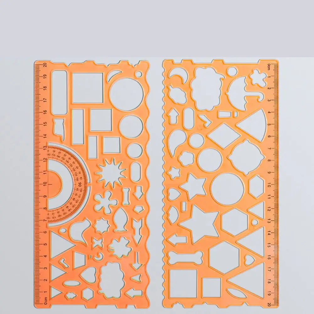 School Accessories Measuring Tool Drawing Ruler Mathematical Geometry Wavy Line Ruler Drafting Supplies Template Rulers Peaceful Pleasures Health and Wellness orange
