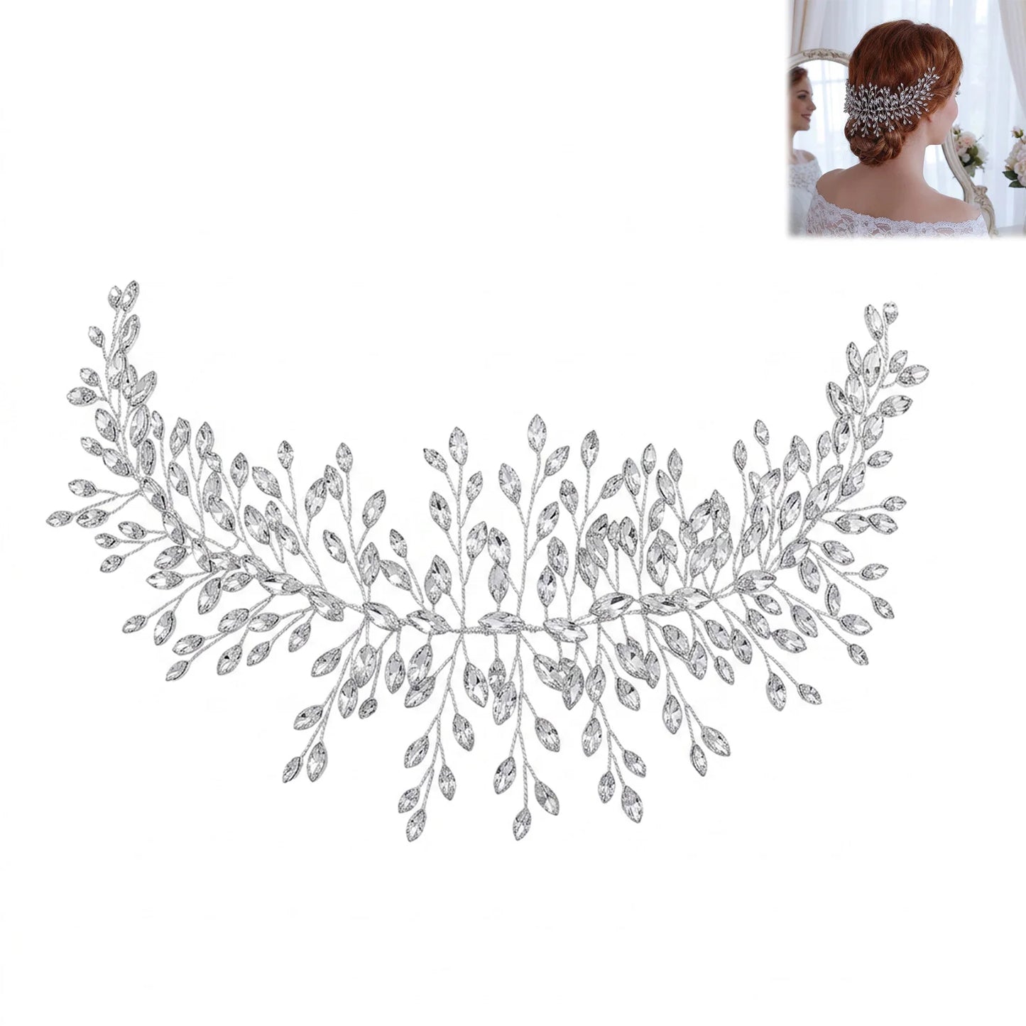 Rhinestone Hairband Alloy Base with Crystal Design for Wedding and Stage Performance Peaceful Pleasures Health and Wellness