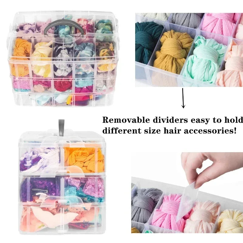 3-Tier Stackable Clear Storage Box – Adjustable Compartments