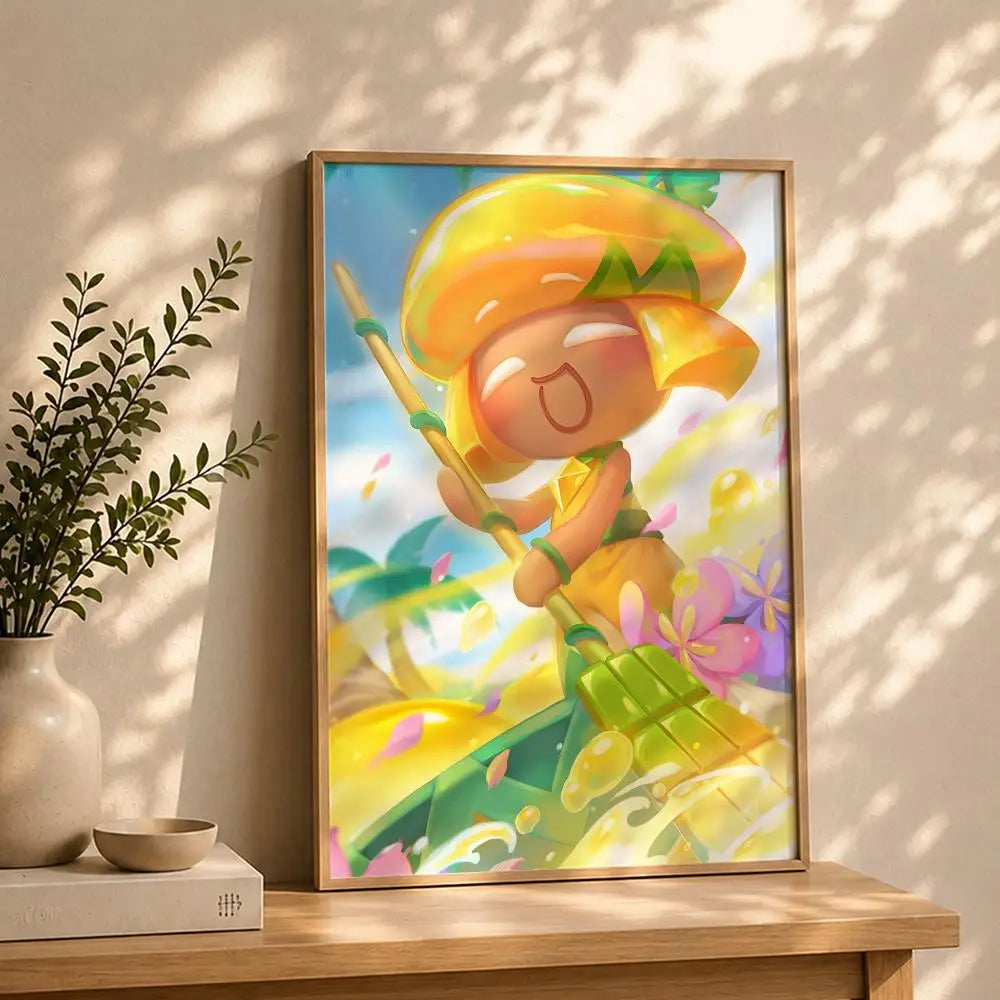 Game C-CookieRun KingdomS Poster HD Self Adhesive Waterproof Wall Art Ideal for Home Office Dorm Bedroom Great Gift Peaceful Pleasures Health and Wellness White8 50X70cmNoframe