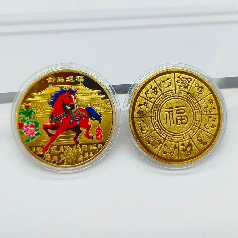 2026 Year of the Horse Lucky Coin – 40mm Zodiac Souvenir Medal