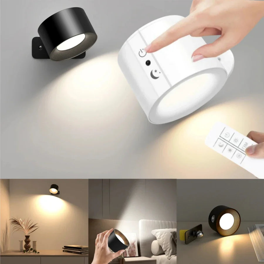 Rechargeable LED Wall Lamp – Dual Head, Touch & Remote