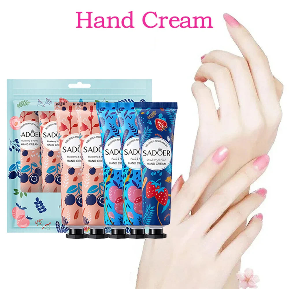 SADOER 5-Piece Fruit Plant Hand Cream Set – Moisturizing Gift