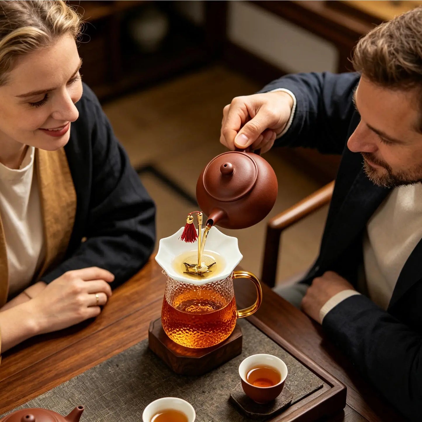 Ceramic Umbrella Tea Strainer with Stand | Loose Leaf Infuser