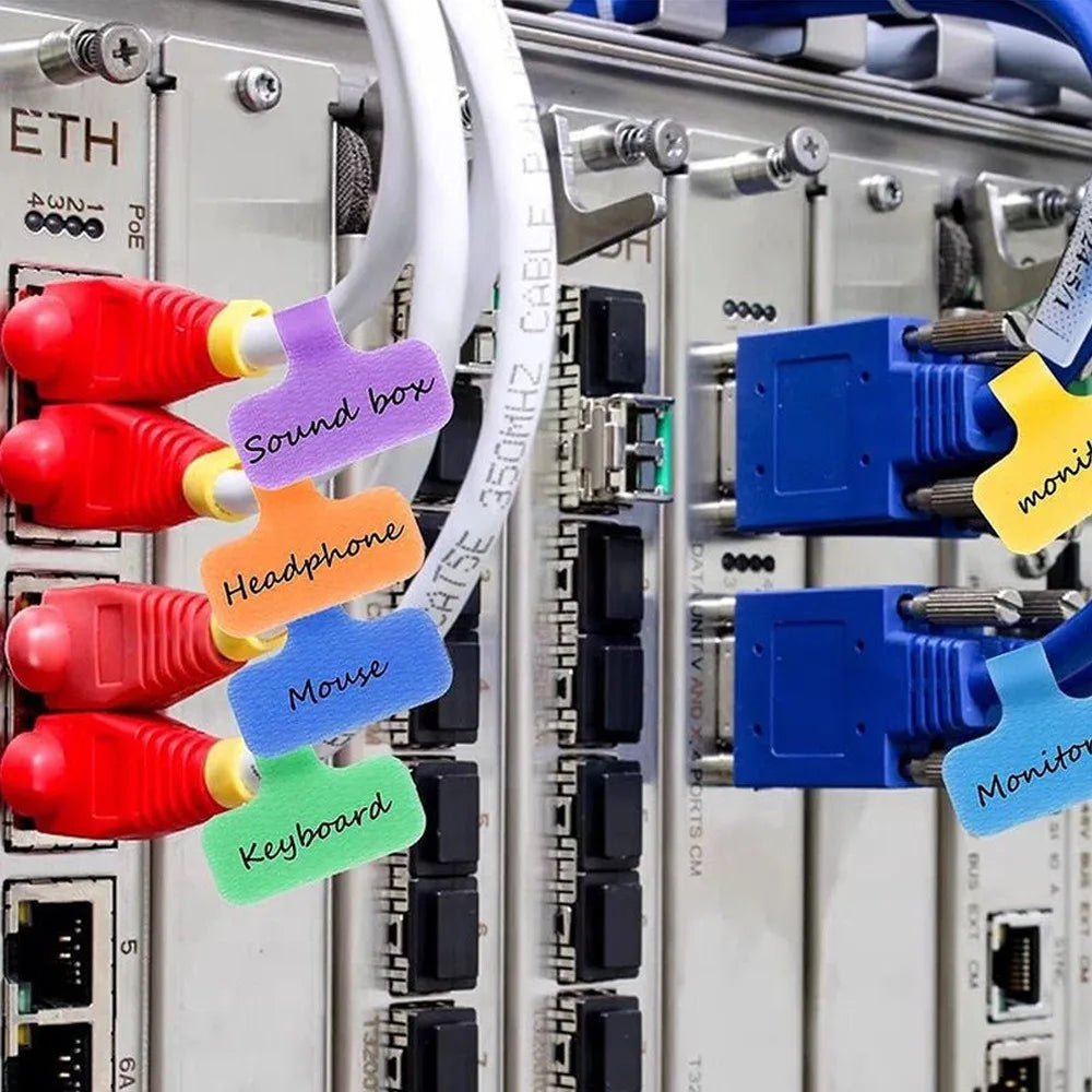 Writeable Self-Adhesive Cable Ties | Colorful Wire Organizer