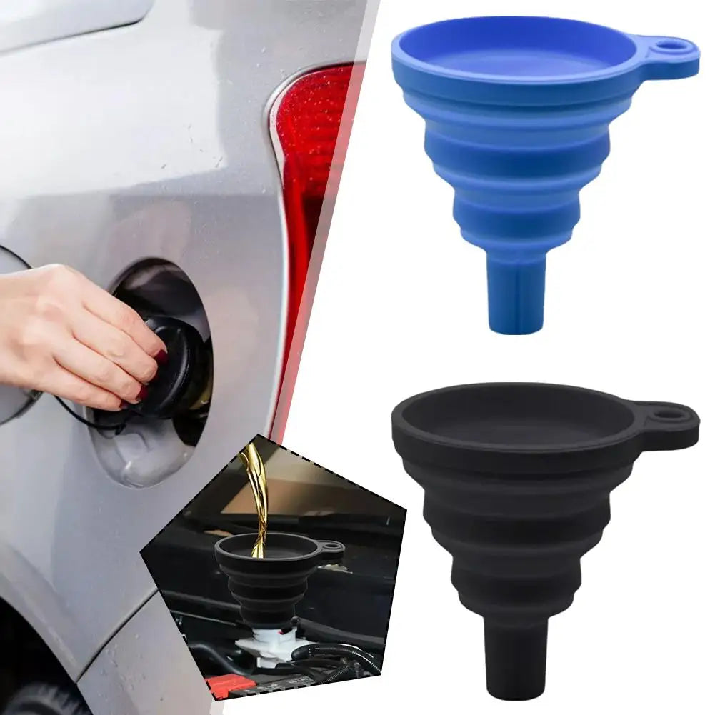 Engine Funnel Car Universal Silicone Liquid Funnel Washer Fluid Change Foldable Portable Auto Engine Oil Petrol Change Funnel Peaceful Pleasures Health and Wellness