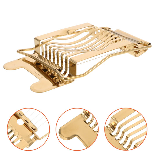 Egg Slicer Fruit and Cutting Gadget for Fruits Vegetables Separator Tool Golden All Purpose Peaceful Pleasures Health and Wellness