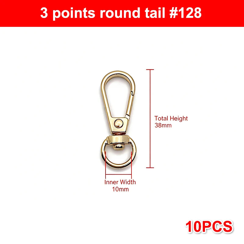 10Pcs Zinc Alloy Swivel Snap Hooks | DIY Bag & Keychain Hardware
