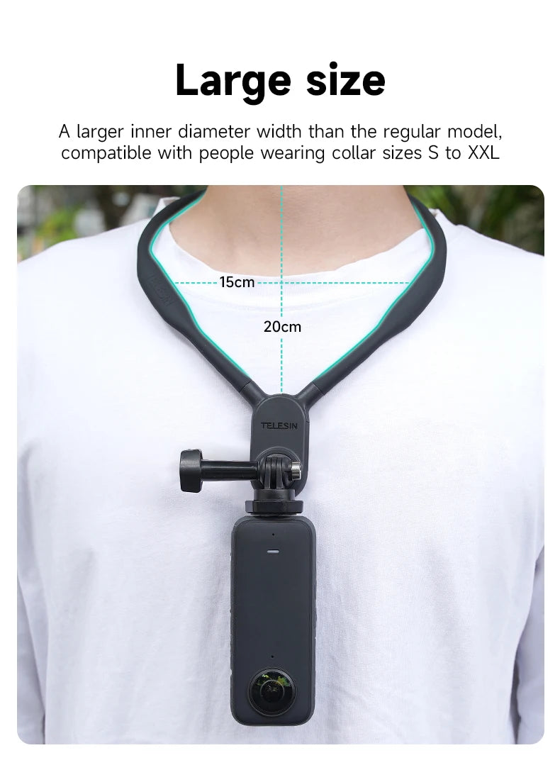 TELESIN Silicone Magnetic Neck Mount Quick Release Holder for GoPro Hero11 10 9 8 7 6 5 Insta360 DJI Osmo Action Phone Accessory Peaceful Pleasures Health and Wellness
