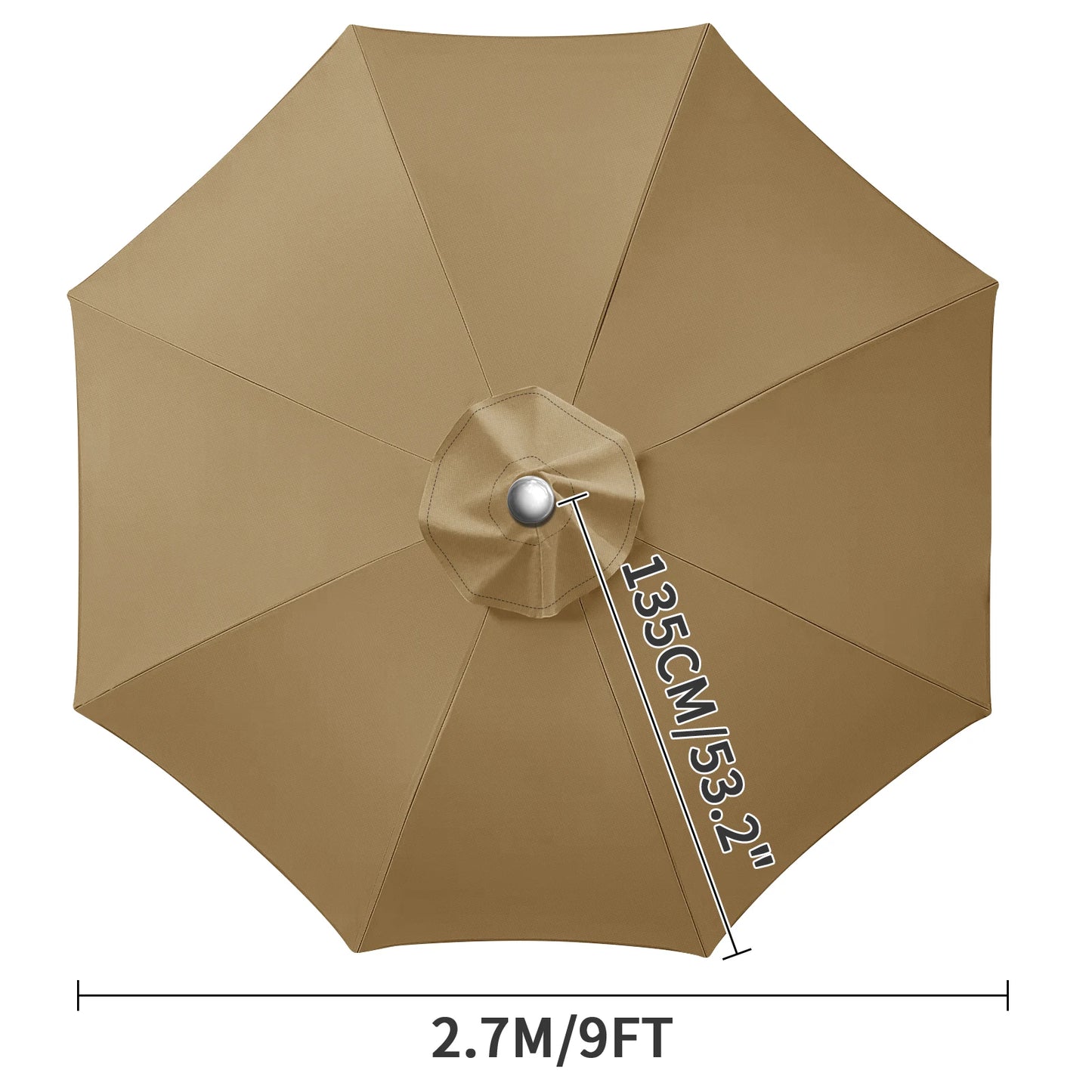 Waterproof Patio Umbrella Replacement Canopy 6 & 8 Rib
