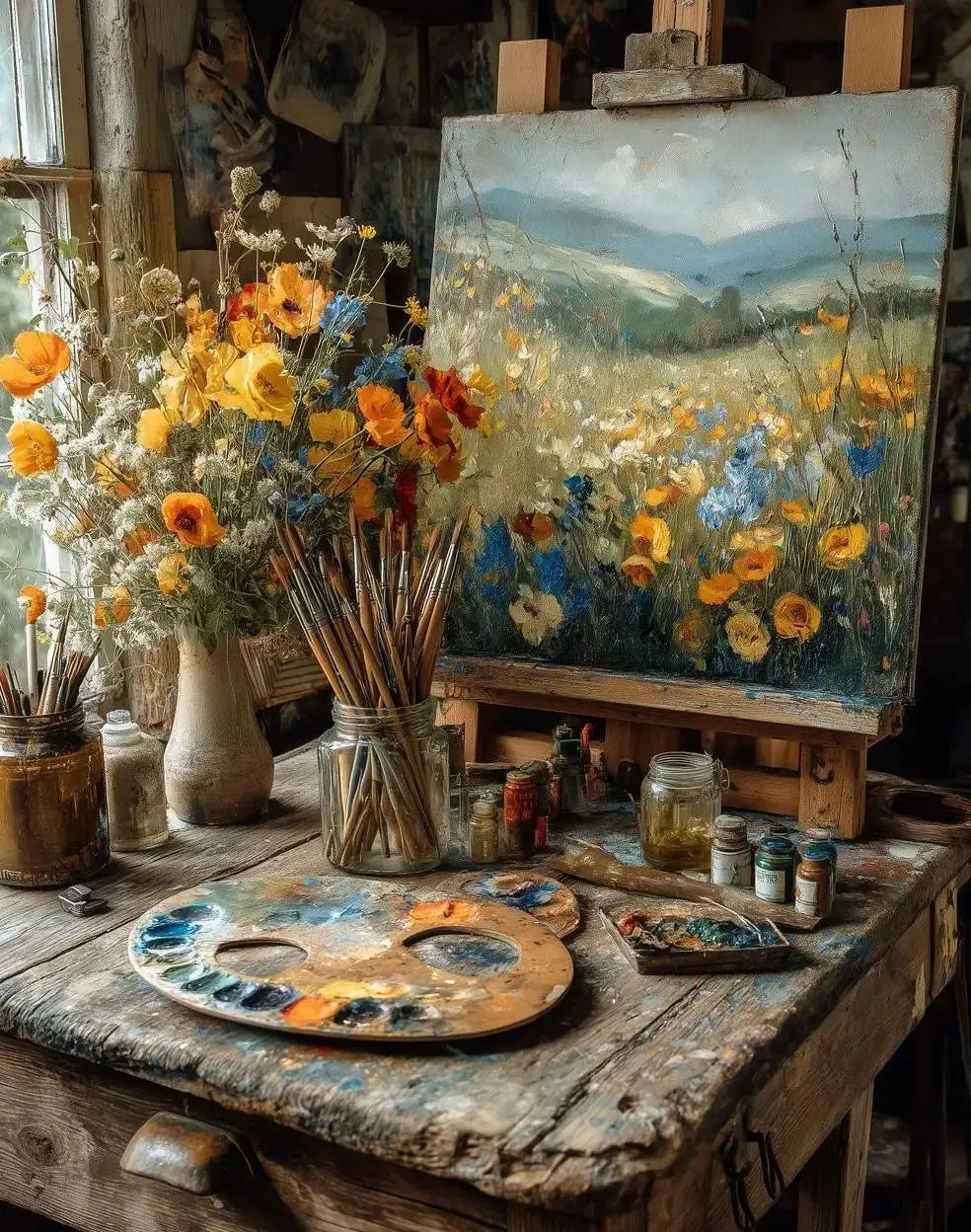 Rural Retro Garden Farm Wooden House Still Life Painting Art Poster Canvas Printing Living Room Sofa Background Wall Deco Peaceful Pleasures Health and Wellness 7 40x50cm Unframed