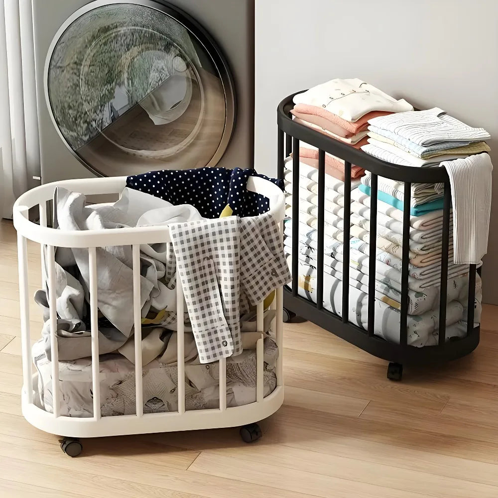 4-Wheel Rolling Storage Basket for Yoga Mat & Sports Gear