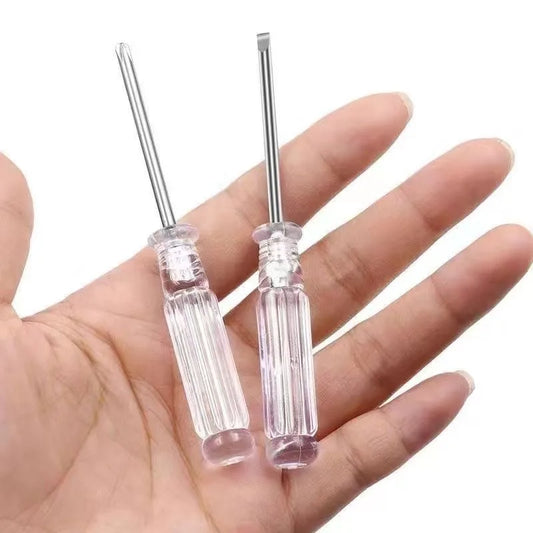 1pcs Mini Transparent Handle Screwdriver Portable Phillips Slotted Screwdriver for Home Repair DIY Hand Tool Peaceful Pleasures Health and Wellness