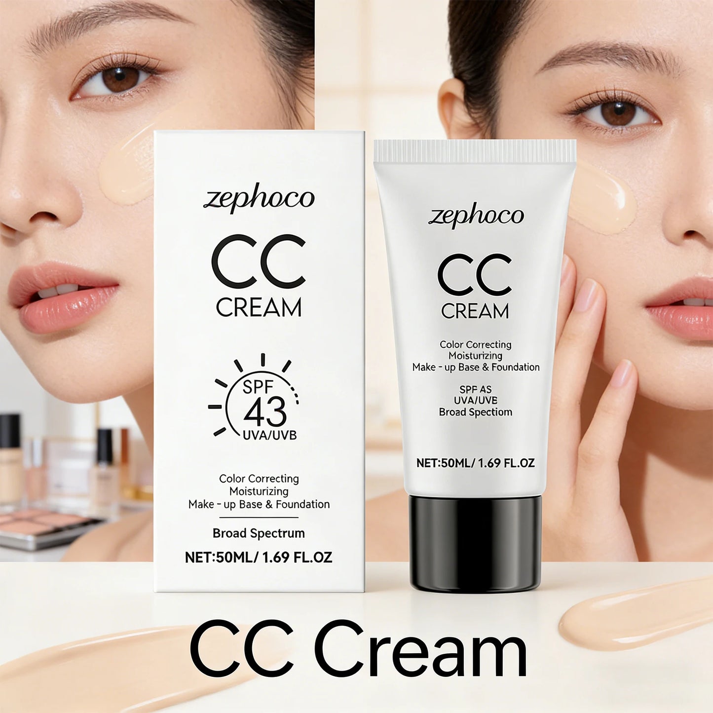 Sunscreen Moisturizing Liquid Foundation Lightweight Long Lasting Hydrating Brightening Oil Control Not Easy To Fade CC Cream Peaceful Pleasures Health and Wellness