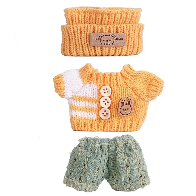 17cm Doll Sweater Pants Hat Set | 1/12 Scale Fashion Outfit