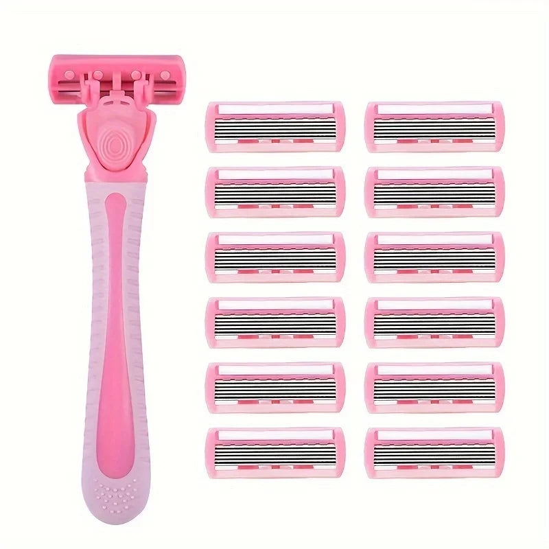 6-Blade Manual Razor Set – Face & Body Shaving Men & Women