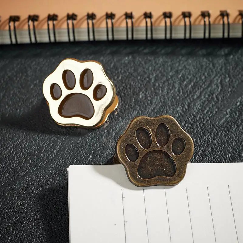 Cute Cat Paw Metal Binder Clips Student Paper File Organizer Note Photo Clip Office Desk Bill Storage Decorative Clips Peaceful Pleasures Health and Wellness