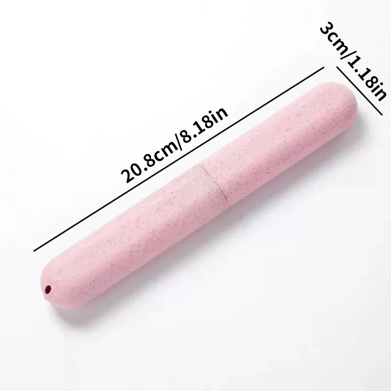1pc random color Toothbrush Storage Box, Toothbrush Travel Container, Toothbrush Box, Compact and Convenient travel portable Peaceful Pleasures Health and Wellness