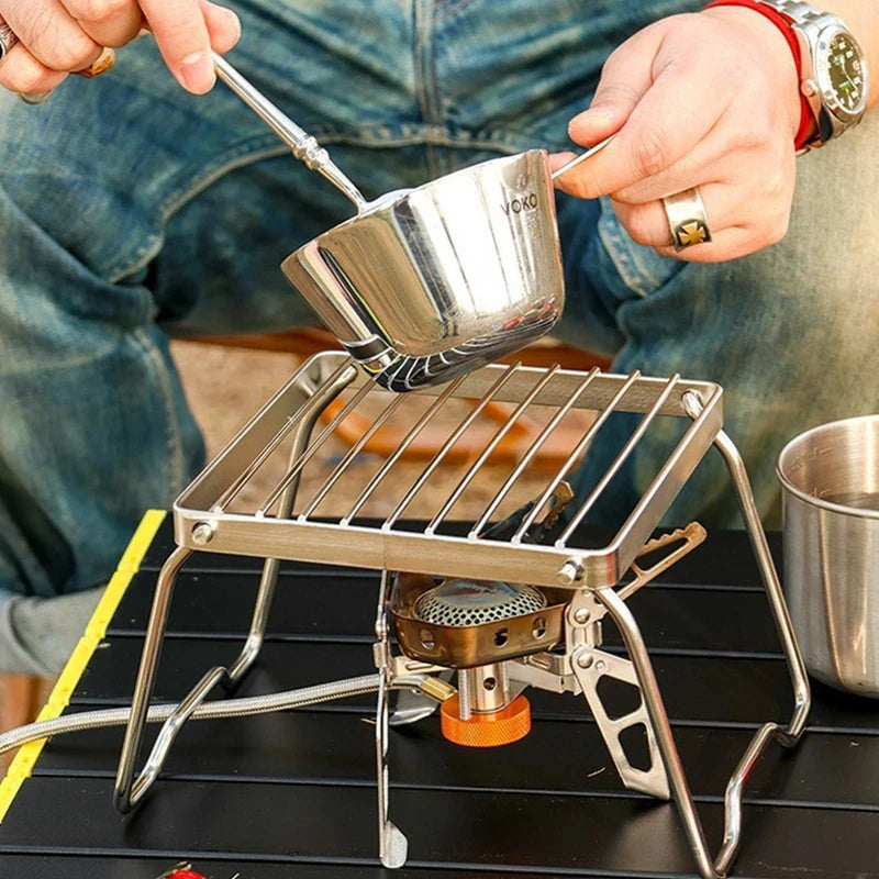 Outdoor Stainless Steel Stove Holder Camping Portable Folding Barbecue Rack Grill Supplies Lighter Steel Brazier Stand 3 Pcs Peaceful Pleasures Health and Wellness