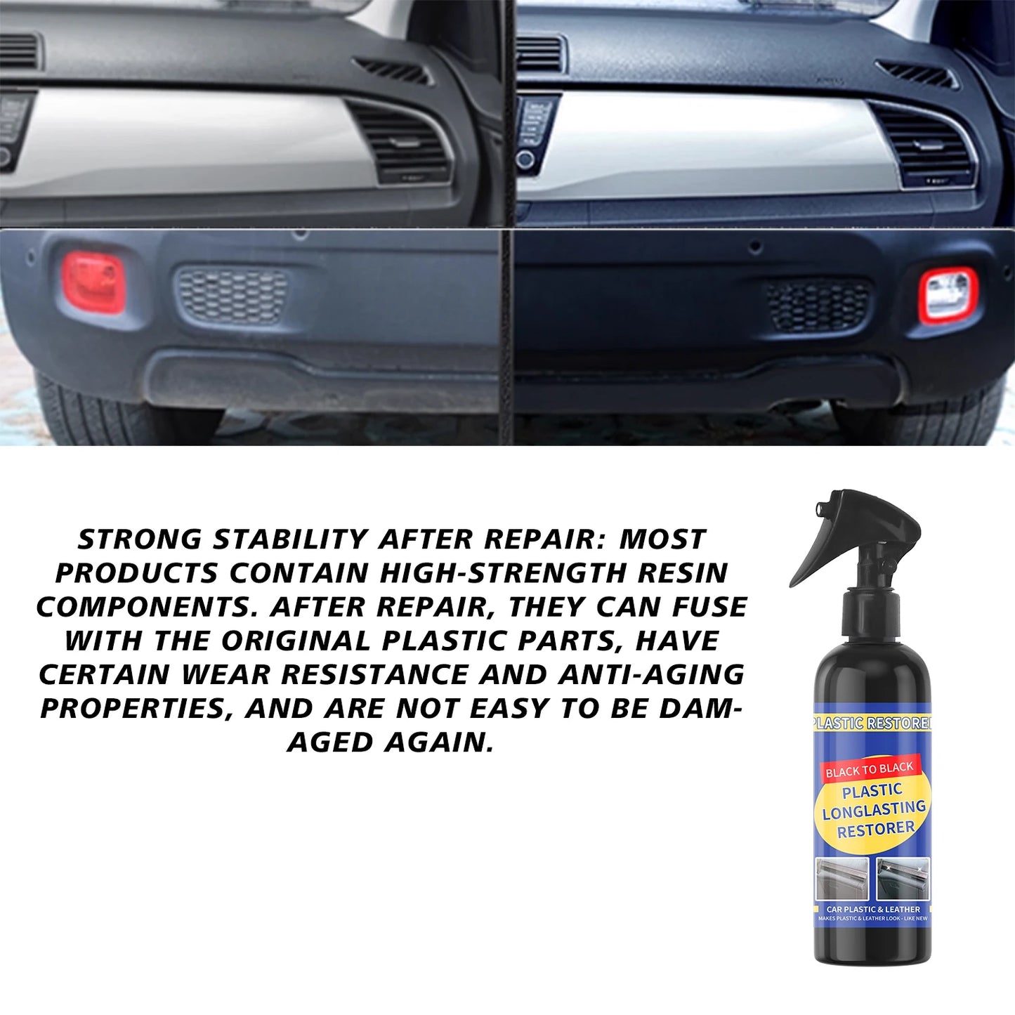 Car Plastic Restorer Coating Agent Auto Plastic Rubber Exterior Repair Clean Refresh Restoration Agent Black Shine Seal Brighten Peaceful Pleasures Health and Wellness