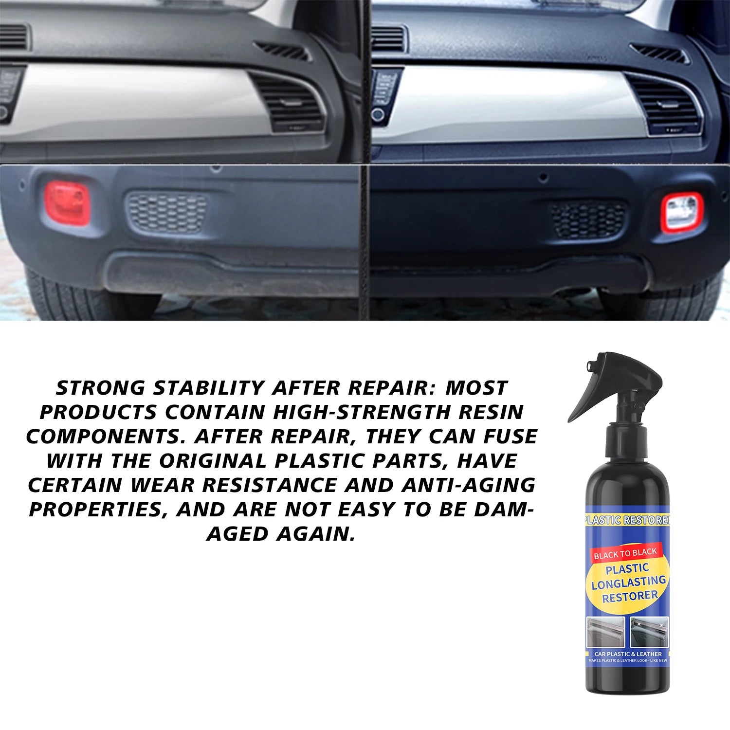 Car Plastic Restorer Coating Agent Auto Plastic Rubber Exterior Repair Clean Refresh Restoration Agent Black Shine Seal Brighten Peaceful Pleasures Health and Wellness