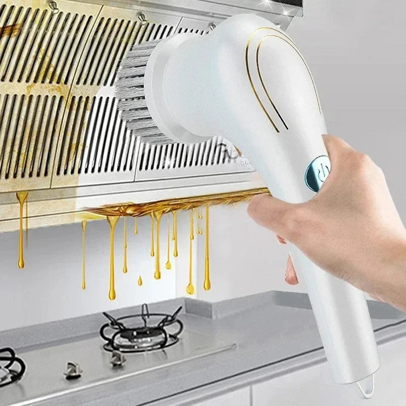 5-in-1 Electric Cleaning Brush | Kitchen & Bathroom Scrubber