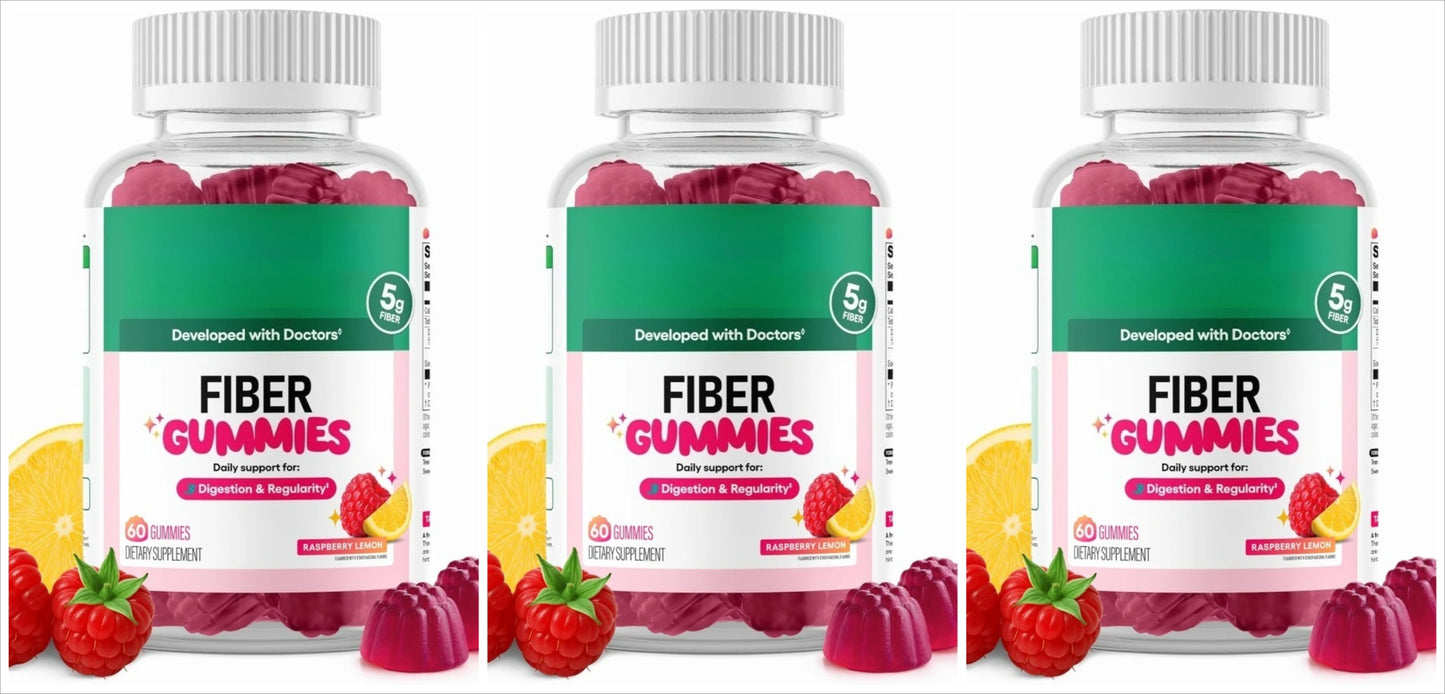 Fiber Gummies Chicory Root Prebiotic | Raspberry Lemon | 60ct