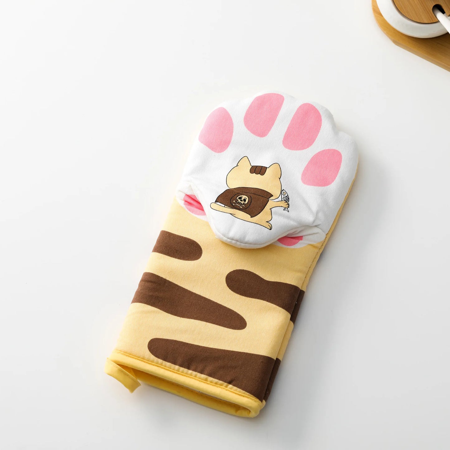 1pc Cute Cat Paws Oven Mitts Cat Claw Baking Oven Gloves Anti-scald Microwave Heat Resistant Insulation Non-slip Cat Paw Gloves Peaceful Pleasures Health and Wellness C