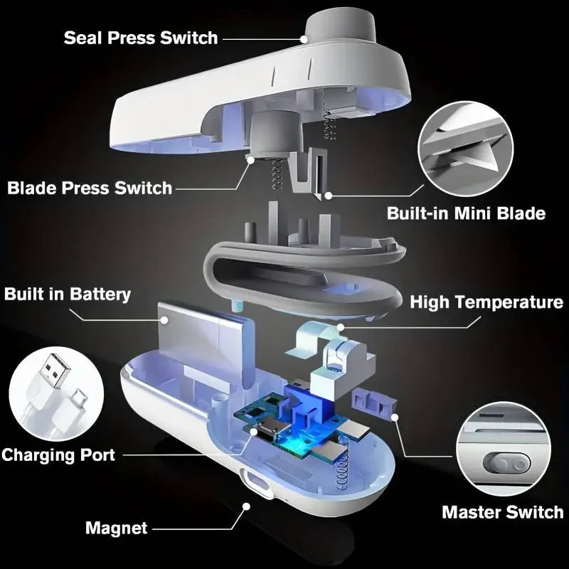 Portable 2-in-1 Mini Heat & Vacuum Sealer | Rechargeable