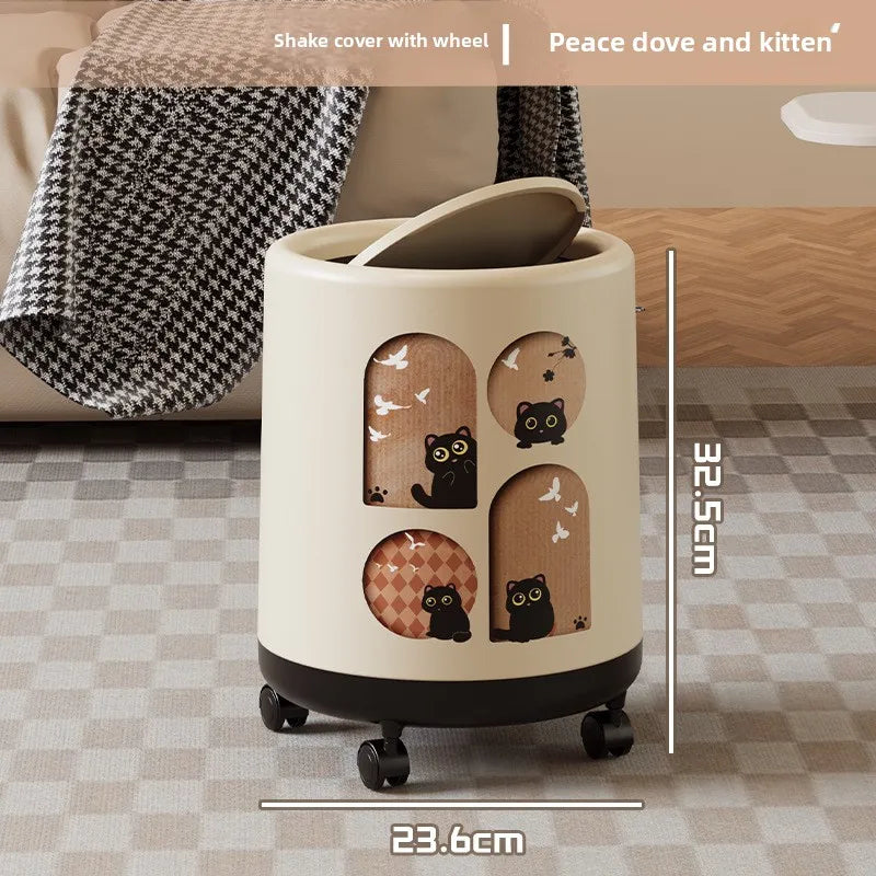 Oversized Lidded Trash Can with Wheels | Stylish Home Waste Bin