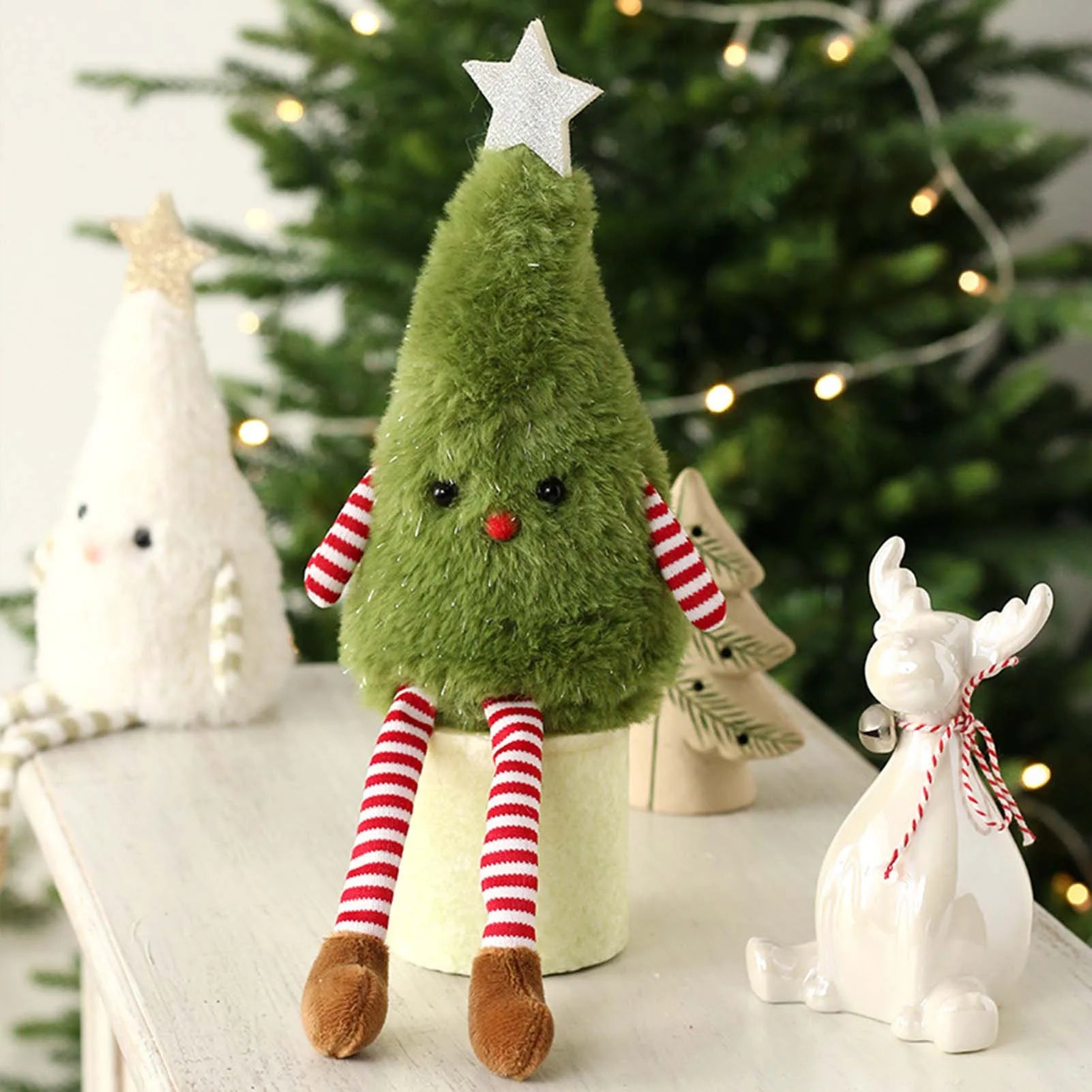 Christmas Tree Gnome Doll Dining Tabletop Figurines Home Decoration Suitable for Fireplace Shelf Window Peaceful Pleasures Health and Wellness