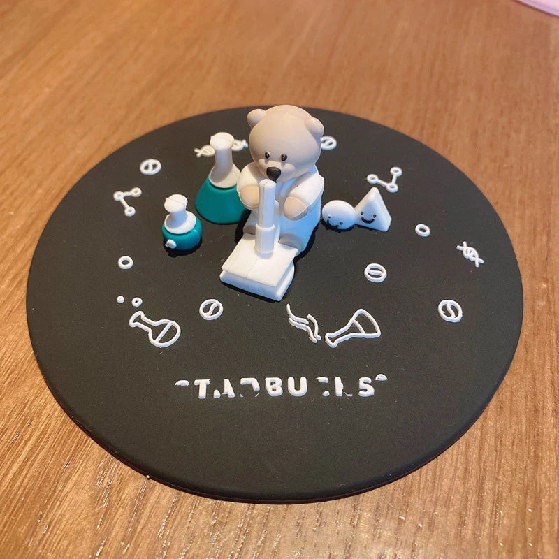 Food-grade Silicone Cup Cover Drinking Cup Cover Cute Cartoon Dustproof Universal Cup Cover Coffee Cup Cover Peaceful Pleasures Health and Wellness 23