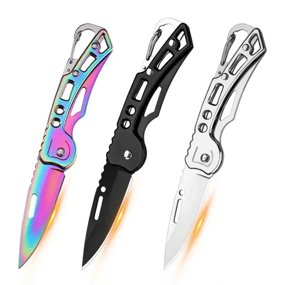 Stainless Steel Folding Pocket Knife – 3 or 6 Pack Peaceful Pleasures Health and Wellness Mixed Pack-3pcs