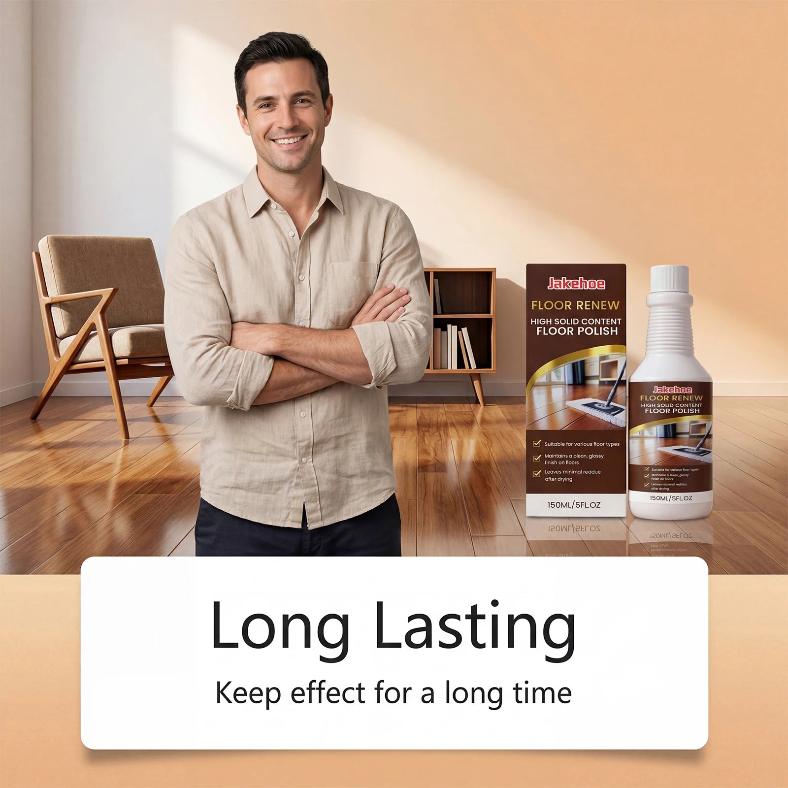 JAKEHOE Wood Floor Restorer Polish & Scratch Remover 150ml Floor Restorer Polish Peaceful Pleasures Health and Wellness