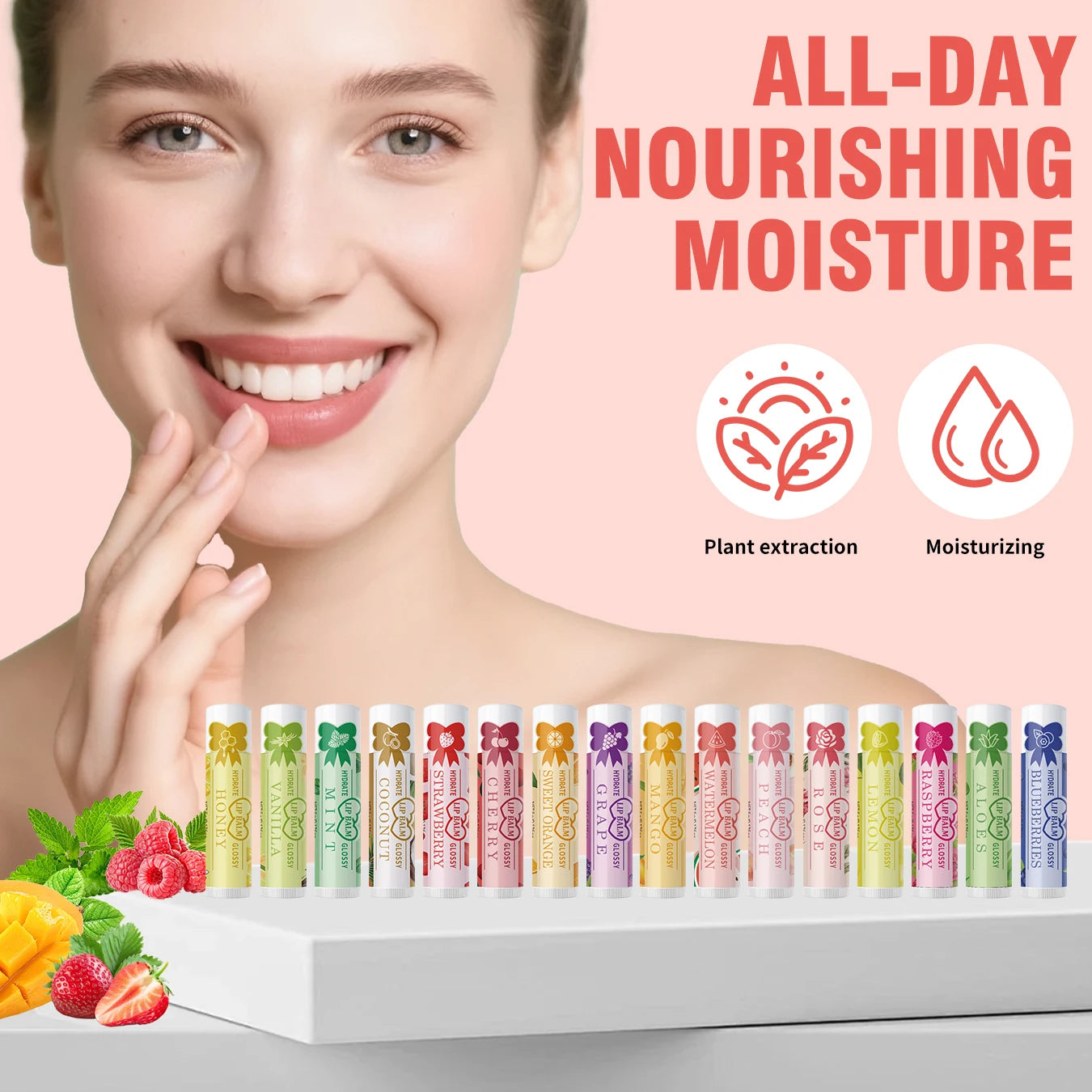 80PCS advanced gift set lipstick set -16 flavors, moisturizing, nourishing, shiny, natural formula Peaceful Pleasures Health and Wellness