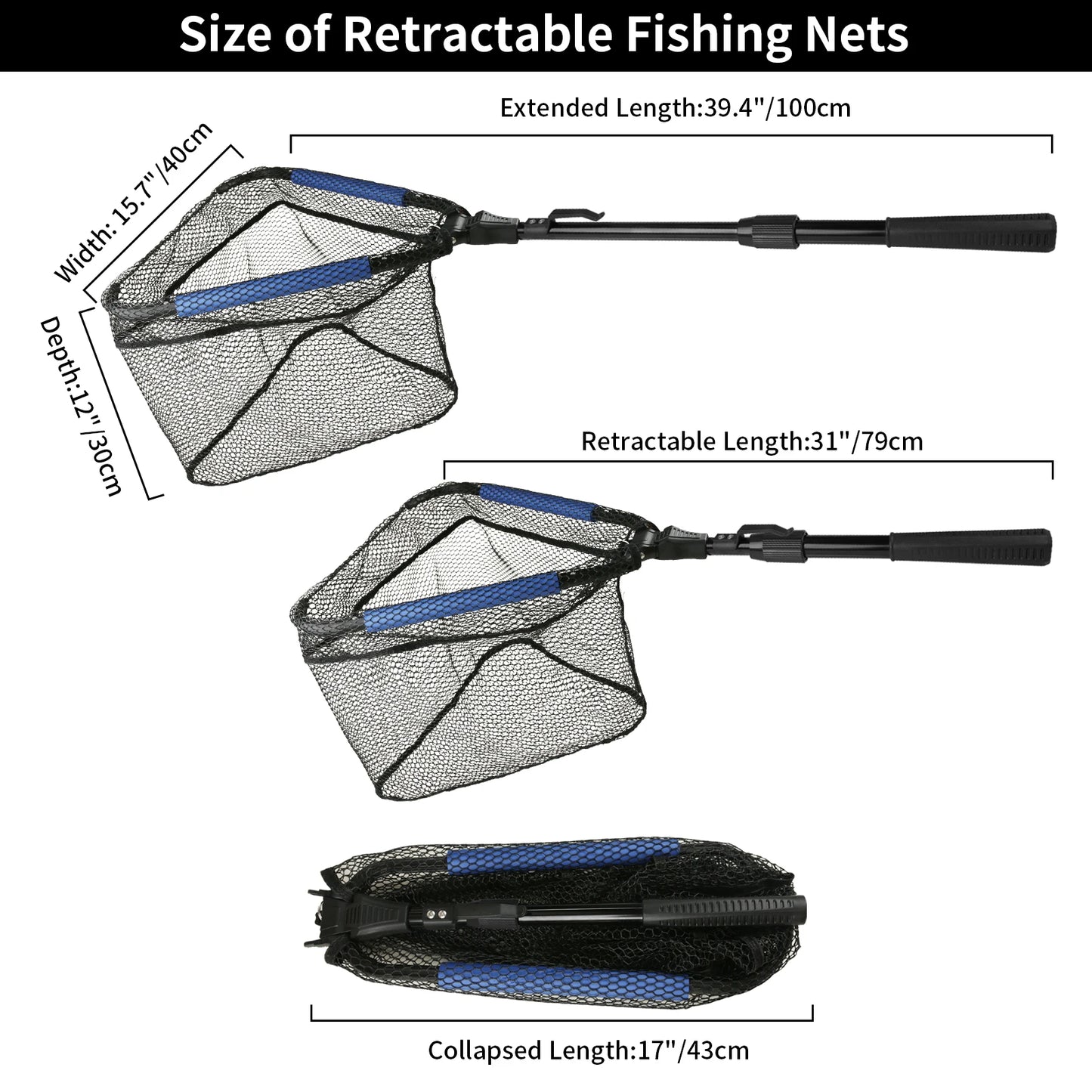 Telescoping Foldable Fishing Landing Net – Extends to 190cm