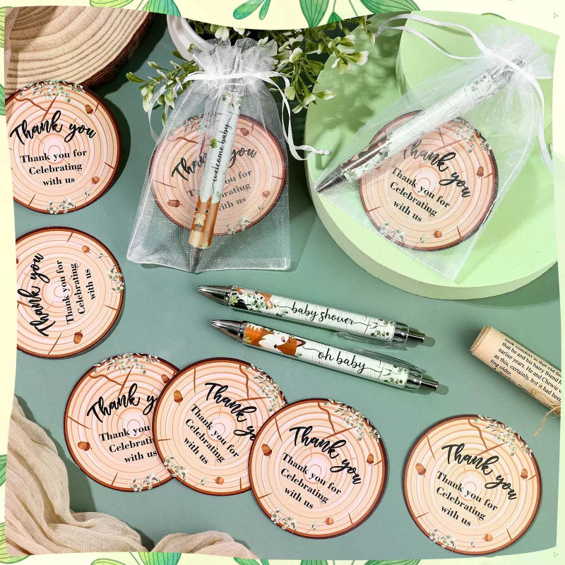 40 Baby Shower Favors – Animal Pens, Thank You Cards & Bags