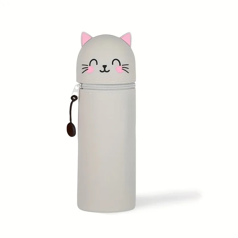 2-in-1 Silicone Pencil Case & Desk Organizer | Cute Cat Design