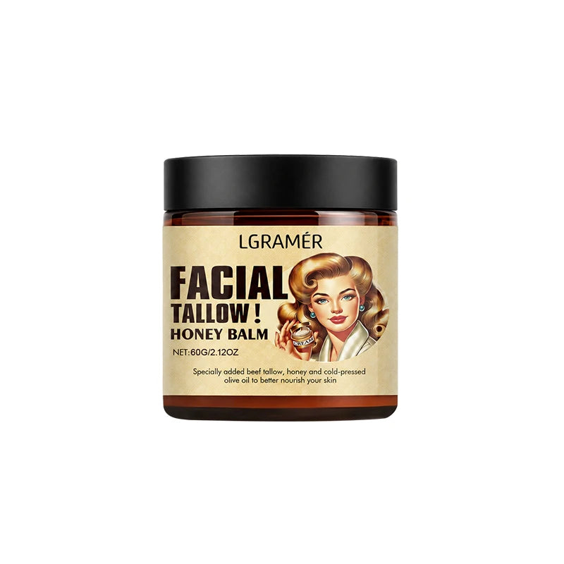 30g/60g/120g Facial Tallow Honey Balm Cream Natural Beef Tallow Face Cream with Olive Oil,Moisturizing & Nourishing for Dry Skin Peaceful Pleasures Health and Wellness 60g 2pcs