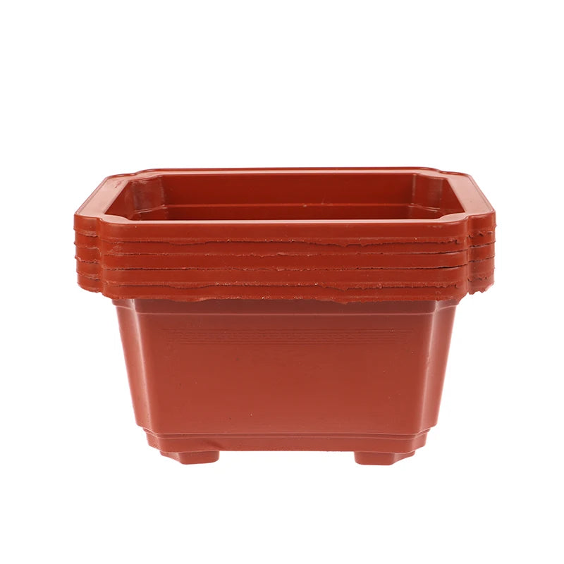5Pcs Thicken Flowerpot Rectangular Indoor Plants Seedling Plastic Bonsai Home Office Cactus Pot Flower Pot Gardening Pot Peaceful Pleasures Health and Wellness as pic