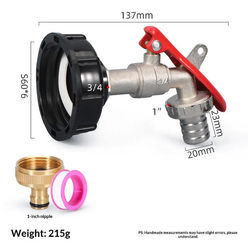 IBC Tank Valve Faucet with Lock – 1/2 Inch Zinc Alloy Tap