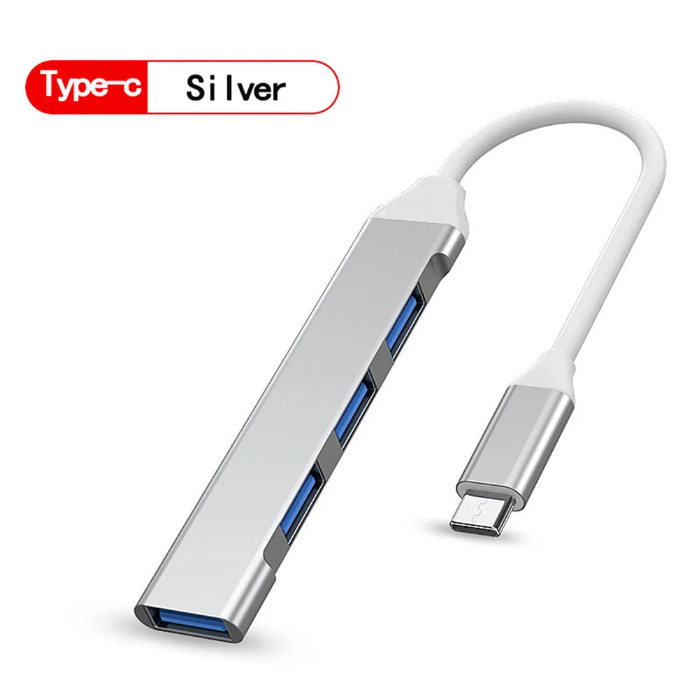 USB-C to 4-Port USB 3.0 Hub OTG Adapter | 5Gbps MacBook PC